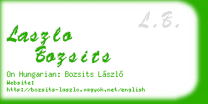 laszlo bozsits business card