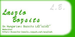 laszlo bozsits business card